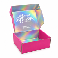 Boîte en carton ondulé rose vif avec estampage à chaud, personnalisée avec votre marque, pour l'expédition de bijoux de luxe, de vêtements et de cadeaux