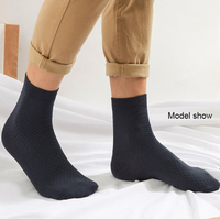 Chaussettes en fibre de bambou pour hommes, respirantes, à compression, longues, décontractées, pour affaires, grandes tailles 38-45