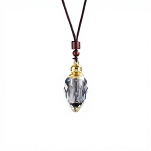 Pendentif Goutte d'Eau en Cristal Violet, Breloque Améthyste, Flacon Diffuseur d'Huiles Essentielles Portable - Product Image 2