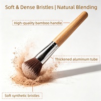 Ensemble de 12 pinceaux de maquillage à manche en bambou avec logo personnalisé, poils en nylon vegan écologiques, pinceaux professionnels, marque privée, vente en gros