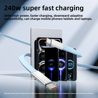 Câble plat en silicone USB-C vers USB-C 240W, câble de charge rapide PD Type-C, câble de données pour iPhone 17, ordinateur portable Huawei
