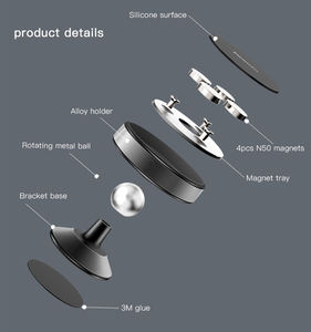 Supporto Magnetico Universale per Telefono da Auto, 4 Pezzi, Produzione Cinese - Product Image 4