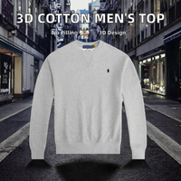 Sudadera Unisex para Hombre, 100% Algodón, Felpa, Anti-Pilling, Cuello Redondo, Casual, con Logotipo Bordado en la Parte Delantera, Diseño Sólido, Corte Holgado