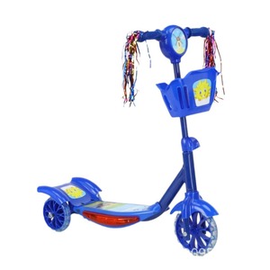 Childrens Scooter 3 Wheel Height Adjustable With Basket For 2-6 Years Old Kids Blue - Product Image 1