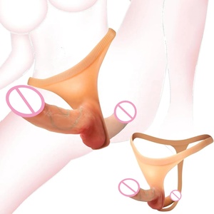 <span class=keywords><strong>String</strong></span> vibrant double-embout pour femmes, avec pénis creux, pour usage lesbien et gay - Product Image 4