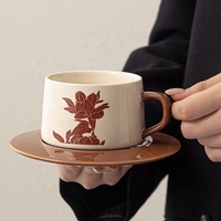 JINXIN Tasse à thé en grès de conception classique personnalisée, tasse à thé avec poignée en céramique personnalisée, ensembles de tasses en céramique à taux d'imposition préférentiel de l'UE 17.9%