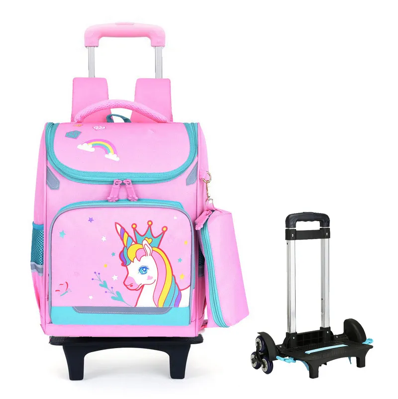 2021 sacs à dos d'école en gros enfants sacs de chariot enfants roues sacs pour garçons filles étudiants