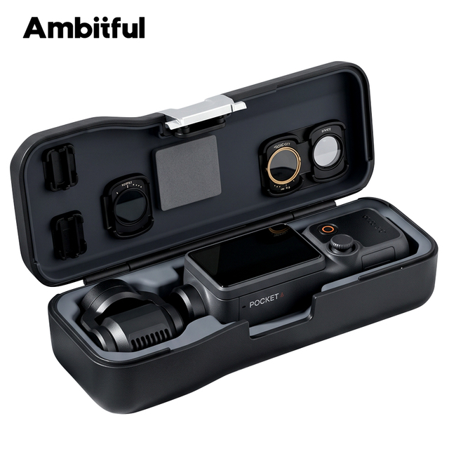 Ambitful DC03 Hard Shell Storage Case for DJI Osmo Pocket 4 / 3  Action Camera, Portable Travel Carrying Bag