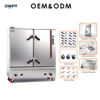 CFT Factory Rice Crown Gas Edelstahl Energiesparender Multifunktionaler 24-Pfannen Rechteckiger Lebensmitteldämpfer Dampfgarer