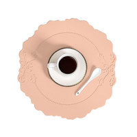 Set de table rond moderne en PU de style européen, durable, diamètre 38 cm, anti-chaleur, antidérapant, lavable, pour la maison, l'hôtel et le restaurant