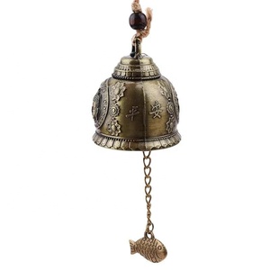 2 pz campanello con modello di statua di <span class=keywords><strong>Buddha</strong></span> benedicente carillon a vento Feng Shui per buona fortuna decorazione appesa per auto a casa nuova - Product Image 1