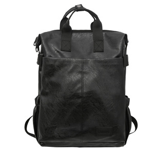 Men's PU <b>Backpack</b> Dark <b>Brown</b> 16 Inch Laptop Bag Business Travel Casual Shoulder Bag - Product Image 5