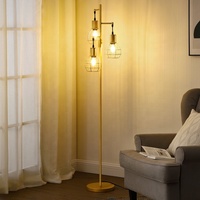Lampes de sol modernes à 3 têtes avec cadre en métal, décoration d'intérieur
