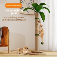 Griffoir vertical pour chat en panneau de densité et arbre à chat avec corde en sisal, style campagnard, planche à griffer, jouet pour chat