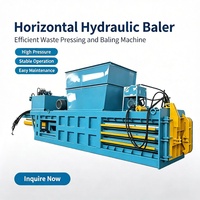 Presse à balles horizontale hydraulique automatique 80T, machine à balles en plastique, machine à emballer avec film étirable