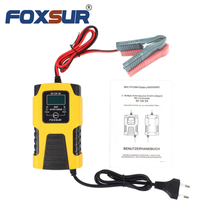 Chargeur de batterie de voiture universel FOXSUR à impulsions 6V 12V 2A, chargeur automatique pour batteries au plomb de moto et de voiture jouet