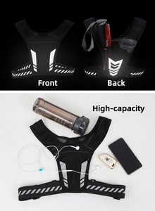 Gilet di Sicurezza YIDAO Regolabile con Porta Telefono, Impermeabile, Riflettente, in Rete, per Escursionismo, Jogging e Maratona - Product Image 6