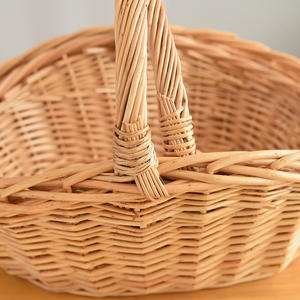 环保储物篮编织收获篮婚礼礼品藤制购物篮带手柄野餐 - Product Image 6