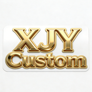 XJY adhesivo permanente personalizado oro lujo impermeable su propio logotipo de <span class=keywords><strong>negocio</strong></span> impreso impermeable transferencia UV 3D pegatinas metálicas - Product Image 1