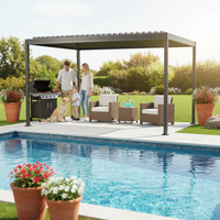 Pergola bioclimatique en acier à lames orientables manuelles 3x4M, entièrement en fer, imperméable, mobilier d'extérieur moderne, gazebo, patio
