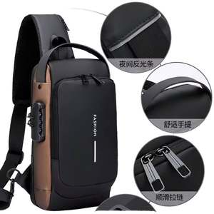 Bolso Bandolera Deportivo Impermeable con Orificio para Auriculares y Logotipo Personalizado, Bolso de Pecho para Hombre, Bolso Bandolera Promocional - Product Image 3