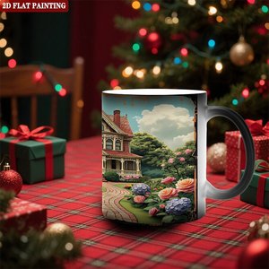 Mug en céramique noir givré de 11 oz pour sublimation, tasse activée par la chaleur, idéal pour cadeau de festival, vente en gros - Product Image 2
