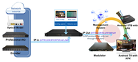 Gateway IPTV de 150 canales M3U M3U8 HLS IP a UDP, transcodificador IP SRT HTTP para sistema DVB-T