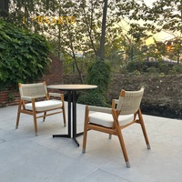 Chaise de salle à manger de luxe en rotin et teck, dossier en cannage, imperméable, dorée, de haute qualité, style moderne