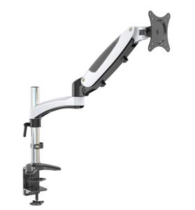 Supporto per Monitor LCD Regolabile con Molla a Gas V-mount, 27 Pollici, Alluminio, Argento/Nero, Stock VM-GM112D, VESA 75/100, Rotazione 360° - Product Image 2