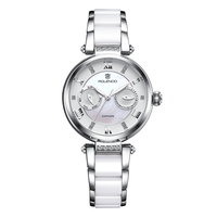Modische Damen-Quarzuhr mit Edelstahlgehäuse, Römischen Ziffern, Zeiger-Zifferblatt, 16mm Armband, Wasserdicht, Casual-Stil