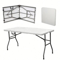 Table de jardin pliante portable à succès, 4/6/8 pieds, en plastique blanc, table de buffet moderne, chaises pour événements hôteliers