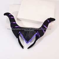 Serre-tête de pirate diabolique d'Halloween avec grandes cornes – Accessoire unique et nouveau design pour photos, spectacles, fêtes, danse et remises de diplômes