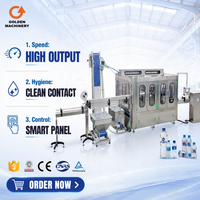 Ligne de production de machines de remplissage de boissons et d'eau minérale entièrement automatiques 3-en-1, étiquetage et emballage, bouteilles PET 200ml 500ml 1500ml, CE