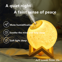 Nouvel arrivage de lampe lunaire en forme de nouveau design de mini humidificateur d'air portable à ultrasons et brume froide créative pour la chambre à coucher.