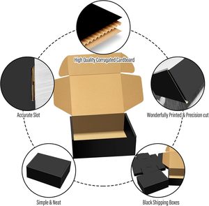 Scatole di Cartone Ondulato per Spedizioni di Alta Qualità, Leggere, Nere, per <span class=keywords><strong>Scarpe</strong></span> - Product Image 3
