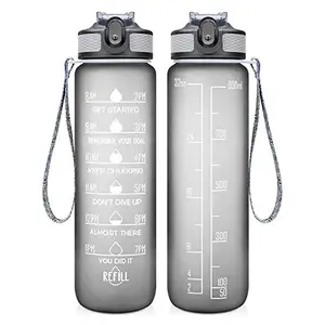 Amazons 1L Tritan Fitness-Studio mit großer Kapazität BPA-freie Sport wasser flasche aus Kunststoff mit motivierendem Zeit marker
