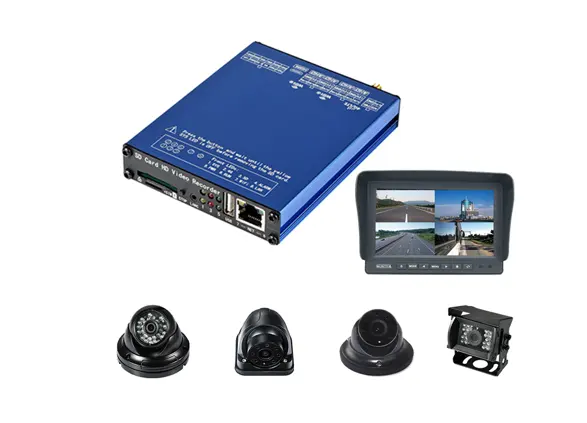 Perekam Audio Video DVR mobil, sistem CCTV DVR kendaraan truk perekam Audio Video 4CH AHD definisi tinggi dengan Streaming Video langsung 4G