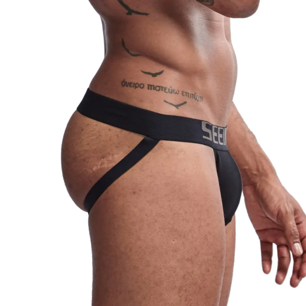 Sexy Jockstrap Male Sexy Jock Strap Underwear Mens Black Gay Custom Drop Shipping Jockstrap