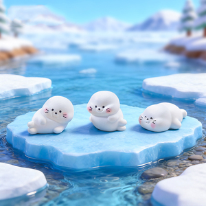 Cute Lying Seal Resin Figurine Terrarium Adorable Little Charm DIY Snowfield Glacier Scene Decor <b>Miniature</b> Accessory - Product Image 4