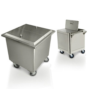 Carro de harina de gran capacidad Zunke-Carro de almacenamiento de harina comercial móvil activado por rueda - Product Image 6