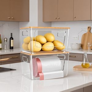 Extra Large Trash Bag Dispenser Roll Holder Trash Bag Holder with Lid Acrylic Trash Bag Holder Organizer Wall Mount - Product Image 4