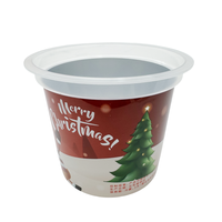 Bac à crème glacée jetable Emballage durable IML Récipient à yaourt Tasse à yaourt en plastique imprimée personnalisée avec couvercle