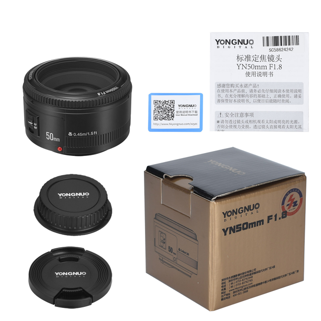YONGNUO YN50mm F1.8 Standard Prime Lens Large Aperture Auto Focus Lens for Canon EF Mount Rebel 650D 700D 7D DSLR Camera Lens