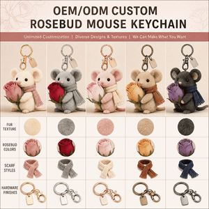 Porte-clés en peluche personnalisé en forme <span class=keywords><strong>de</strong></span> bourgeon <span class=keywords><strong>de</strong></span> <span class=keywords><strong>rose</strong></span>, mascotte OEM ODM, fabricant <span class=keywords><strong>de</strong></span> peluches pour la Saint-Valentin, jouet promotionnel en peluche, animal en peluche - Product Image 2