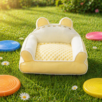 Lit pour chat en forme d'ours mignon, canapé-lit pour animaux de compagnie, toutes saisons, chaud, doux, en peluche, nid pour chien, tapis de couchage confortable pour animaux de compagnie