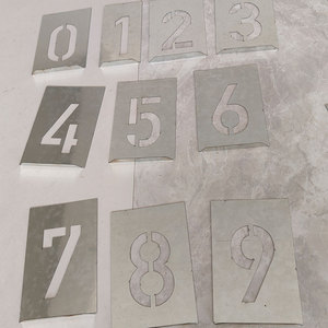 Pochoirs en métal pour chiffres 0-9, modèles réutilisables, kit de pochoirs pour lettres, pour la peinture par pulvérisation d'équipements - Product Image 6