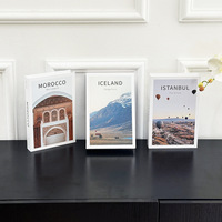 Boîte rigide décorative de luxe en carton doré avec logo personnalisé, en forme de livre, faux livre décoratif creux, pour table basse ou étagère, coffret cadeau rigide.