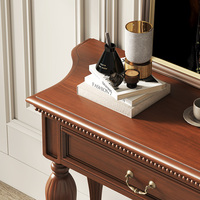 Nouveau design Table console de style américain en bois massif sculpté Couloir Table en bois d'hôtel avec tiroirs Table Console Salon