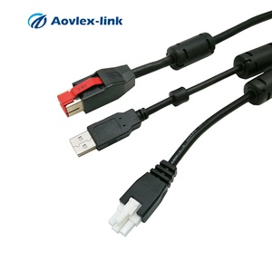 Haute qualité 24V usb alimenté en USB <span class=keywords><strong>A</strong></span> <span class=keywords><strong>et</strong></span> 3pin de code à barres Terminal scanner câble de données pour le système de position - Product Image 2