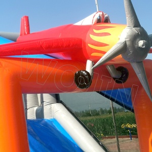 <span class=keywords><strong>Course</strong></span> d'obstacle gonflable pour avion, haute qualité, château à rebond avec toboggan - Product Image 3